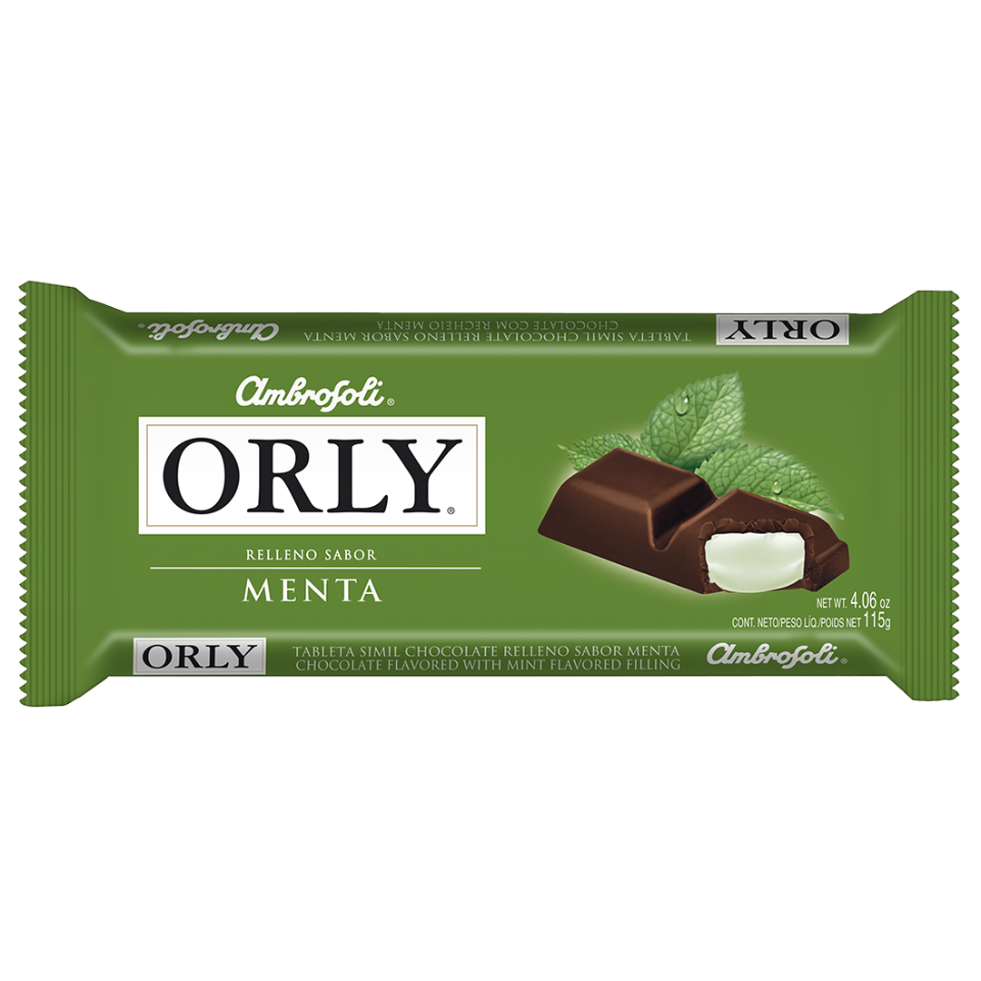 Barra de Chocolate Orly Sabor Menta - Caja x15 Unidades