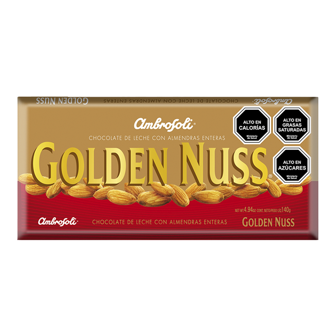 Barra de Chocolate Golden Nuss 140gr - Caja x15 Unidades