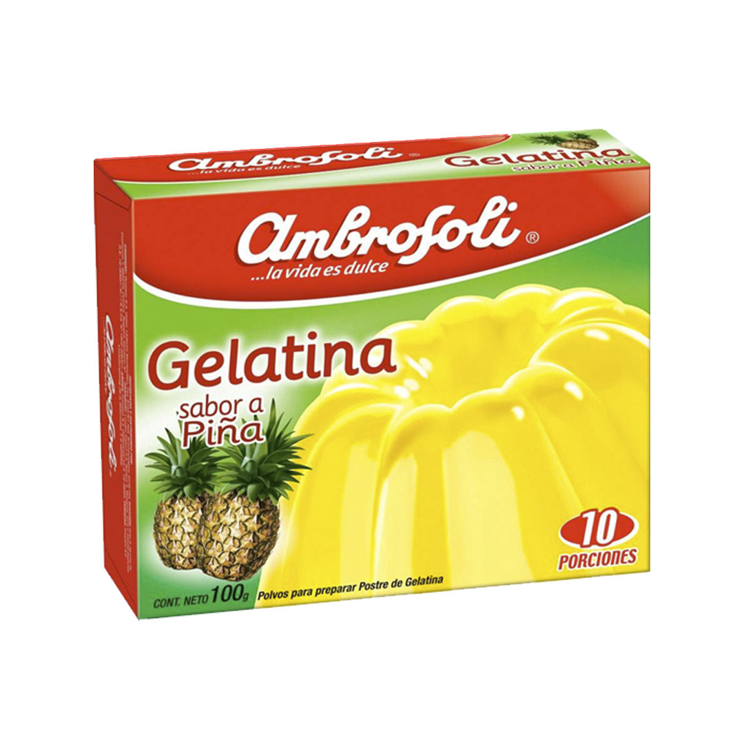 Gelatina sabor Piña 100gr - Caja x20 Unidades