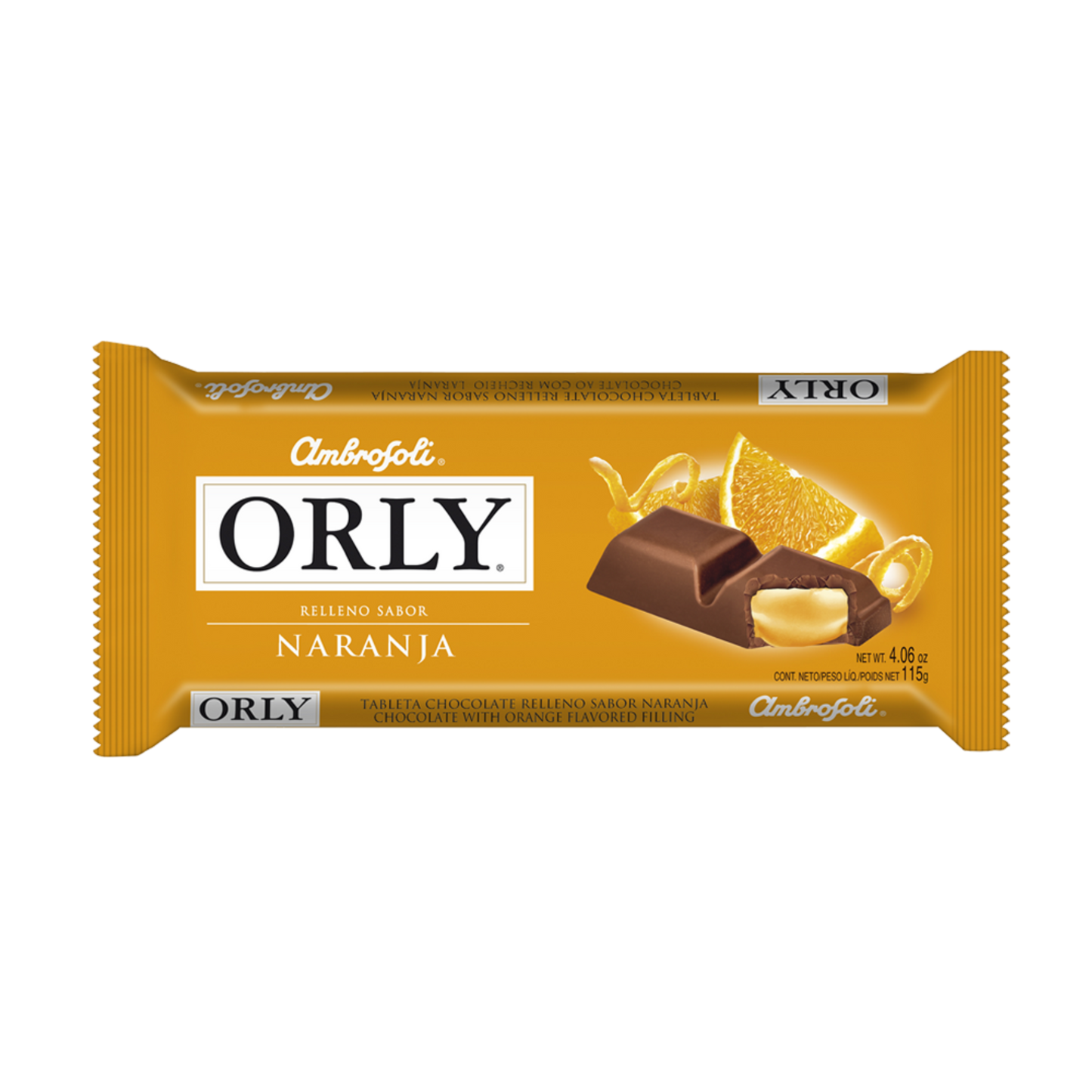 Tableta de Chocolate Orly relleno sabor Naranja