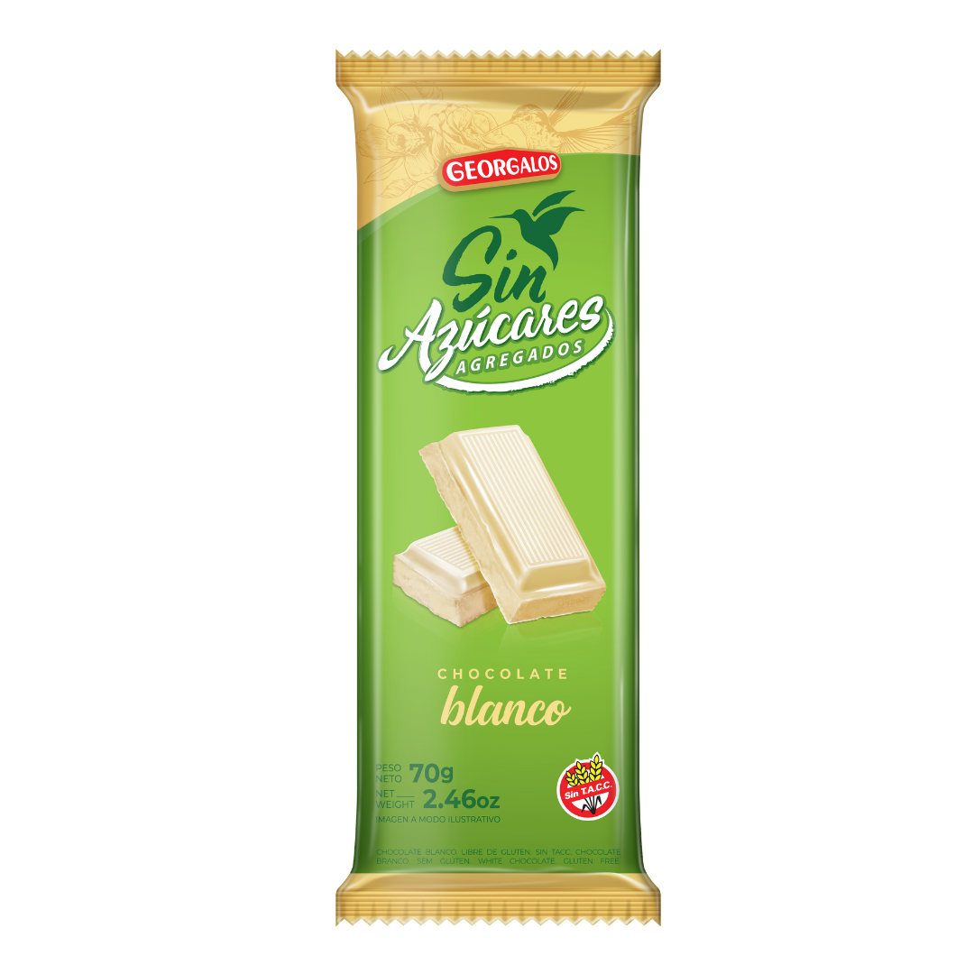 Georgalos Chocolate Blanco Sin Azúcar 70gr