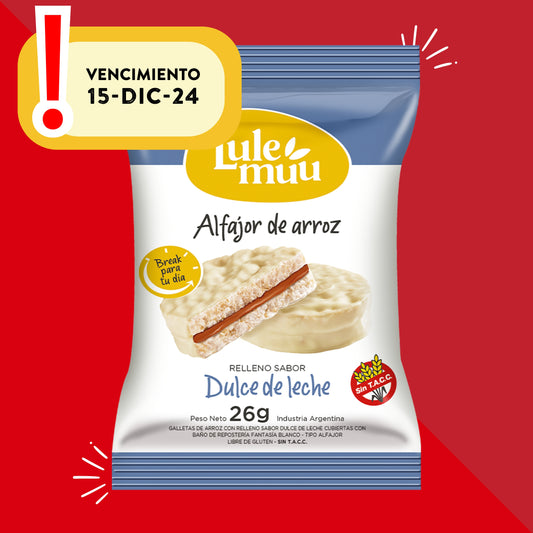 Alfajor de Arroz de Dulce de Leche 26 Grs