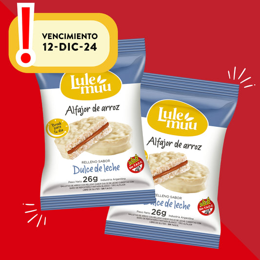 Alfajor de Arroz de Dulce de Leche x12 Unidades