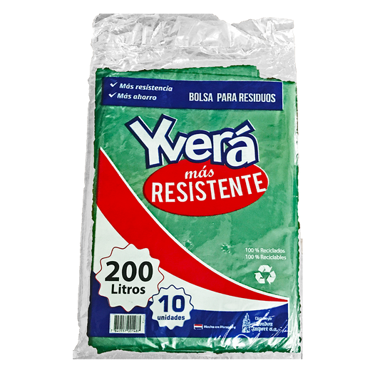 Yvera Bolsa Resistente Verde 200Lt 10 Unidades