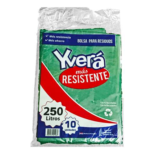 Yvera Bolsa Resistente Verde 250Lt 10 Unidades