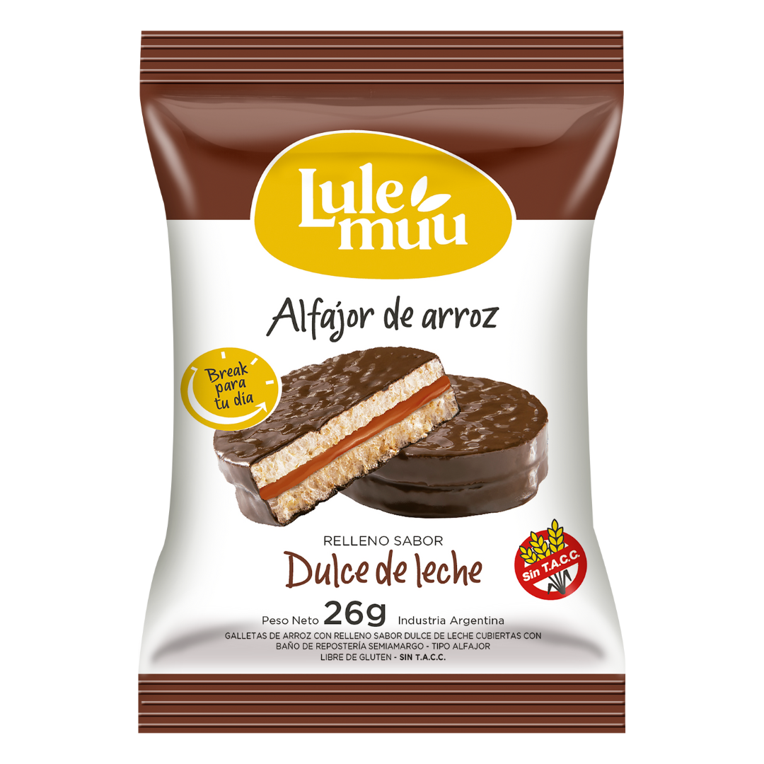 Lulemuu Alfajor De Chocolate Relleno Dulce De Leche 26Gr