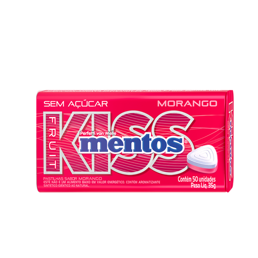 Mentos Kiss Morango 35Gr