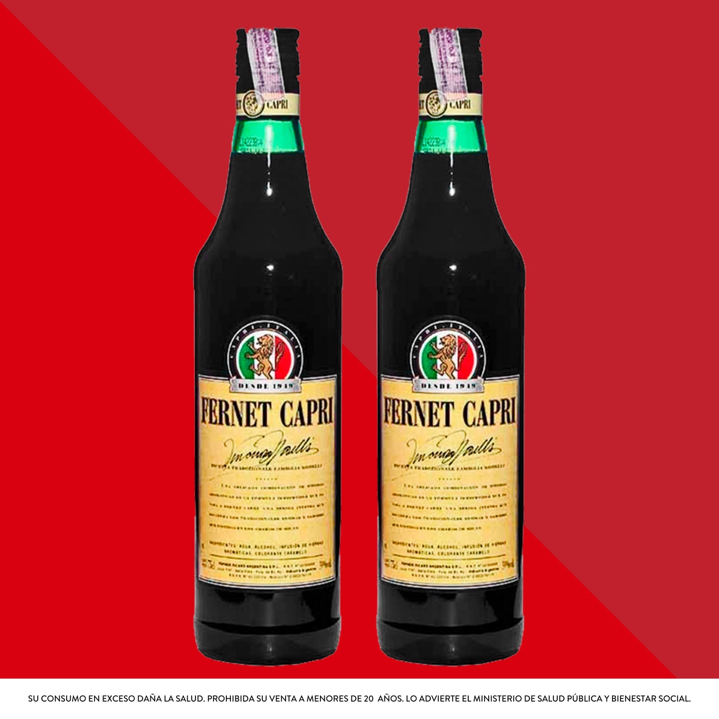 Fernet Capri 750 mL x2 Unidades