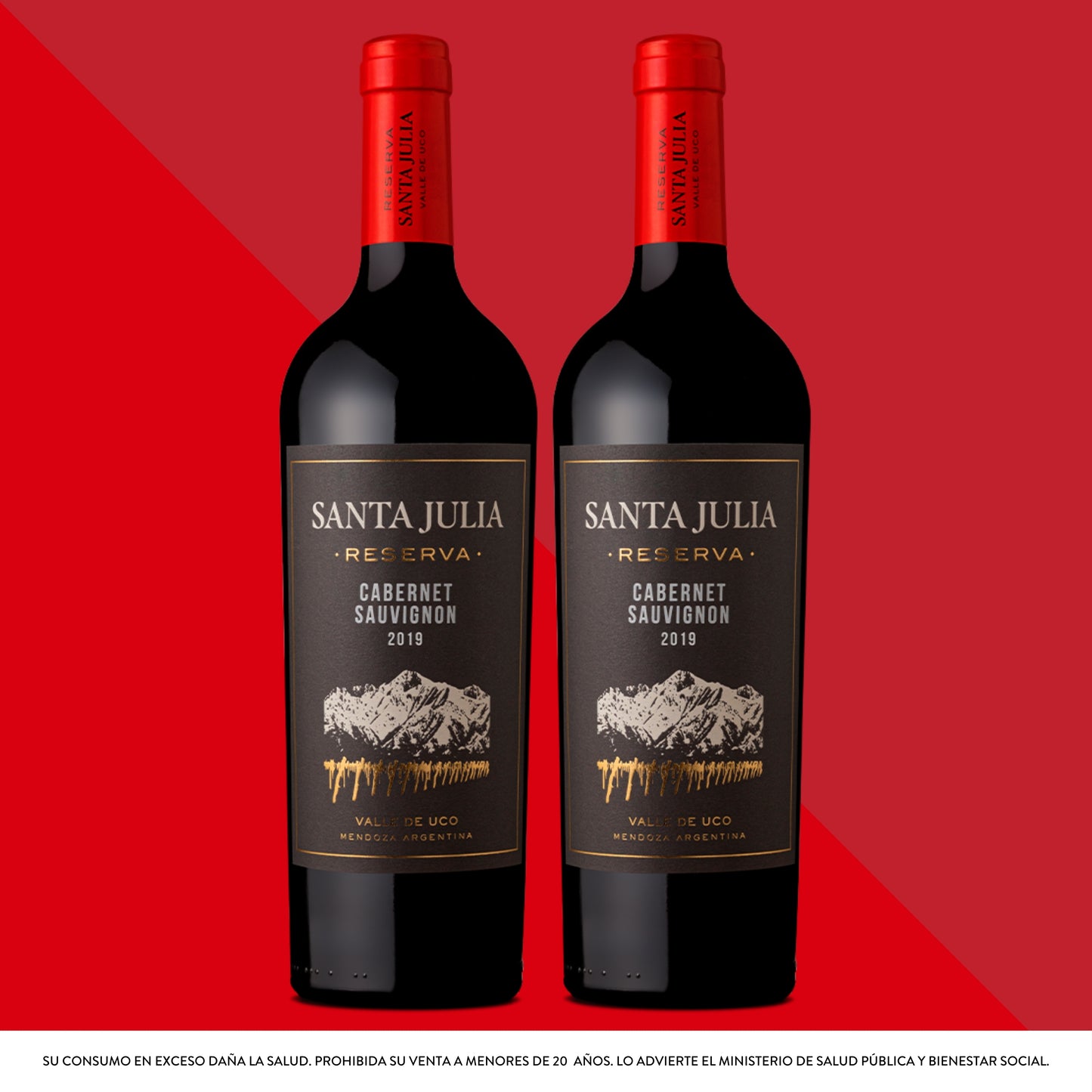 Santa Julia Reserva Cabernet Sauvignon 750 mL x2 Unidades